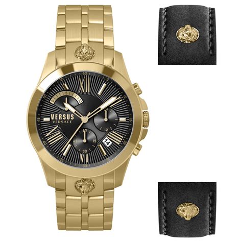 versus versace mens chrono lion watch v pbh4718|Versus Versace Mens Chrono Lion Watch VSPBH4718 Gold .